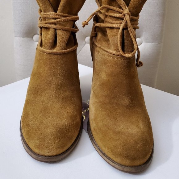 Jessica Simpson split suede ankle booties - Picture 2 of 6